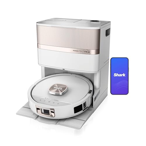 Shark PowerDetect UV Reveal 2-In-1 Robot Vacuum & Mop | UV Stain Detect, Powerful Suction, HyperSonic Mopping | NeuroNav AI, ThermaCharged Hygiene Suite | 60-Day Capacity, 30-Day Tank | White/AV3000XE