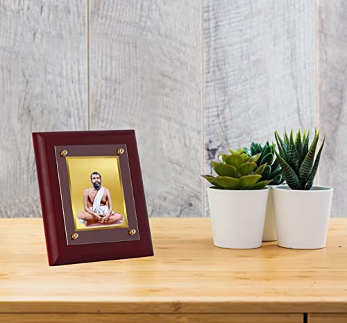 Image of DIVINITI Classica Pure 24K Gold Plated Ram Krishna Religious Frame - Luxury Home, Office & Mandir Decor | Premium Gold Foil Artwork in MDF Frame | Table Top Display (26 X 20 CM)