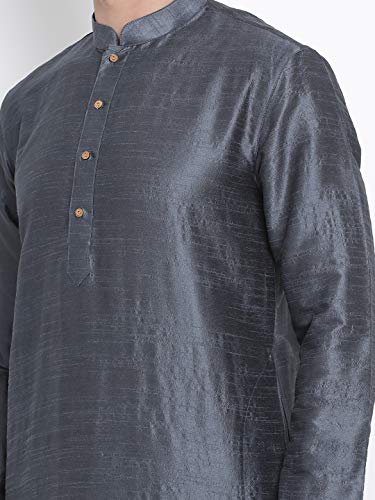 Image of VASTRAMAY Men Light Blue Cotton Kurta Pyjama and Dupatta Set (VASMKWH000nPCWHnD5AQ 36) | Independence Day