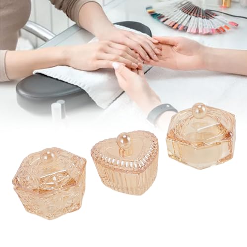 3 tazas de vidrio para acrílico uñas con tapa miniatura 5
