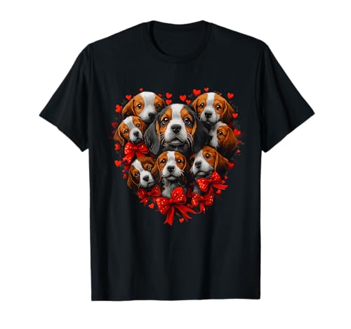 Cute Beagle Dog Valentines Day Love Heart for Dog Lovers Camiseta