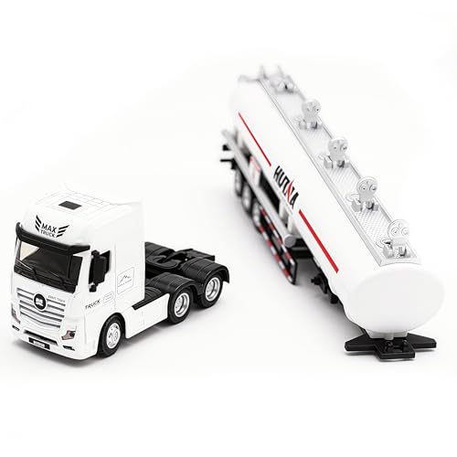 Gemini&Genius Oil Tanker Trailer Toy, Heavy Duty Realistic Look Alloy Hauler Car Toys Vehicle, 1:50 Scale Diecast Tanker Truck, Toy Trucks for Kids (Detachable) by Gemini&Genius - Image 4