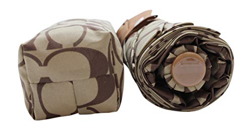 Coach Signature Umbrella Retractable Signature Khaki Saddle #TOP4