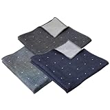 [B-PLAID] 3重ガーゼハンカチ 侘びさび 日本製 3枚セット 約24×24cm メンズ レディース ハンカチ 綿100% 和柄 吸水速乾 ねずみ+黒紺+濃紺