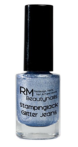 Stampinglack Glitter Jeans blu 4 ML Smalto Smalto