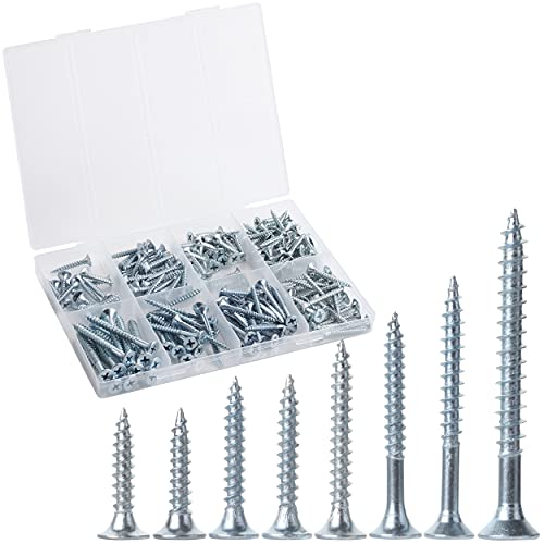 Mr. Pen- Wood Screws Assortment Kit, 152 pcs, Silver, Phillips Tips, Assorted Wood Screws, 6 Sizes (2”, 1-1/2”, 1-1/4”, 1”, 3/4”, 1/2”)