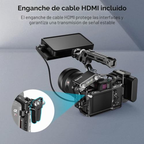 Miniatura 8 de Smallrig A7 Iii A7r Iii Kit De Jaula Para Cámara Para Sony Alpha 7 Iii Alpha 7r Iii, Jaula Completa Con Top Handle Para Arri Y Cable Clmap, Zapata Incorporada Y Nato Rail - 4198
