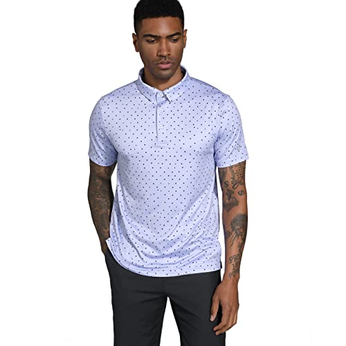 Ephemoca Men's Performance Dry Fit Golf Shirt, Quick-Dry Short Sleeve Polo, Moisture Wicking Dray Dot X-Large #TOP1