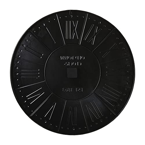 Glitzhome 31.2" D Oversized Decoration Wall Clock With Roman Numerals, Modern Farmhouse Metal Enamel Wall Clocks For Kitchen Living Room Bedroom Office School,Black/Gold #TOP2