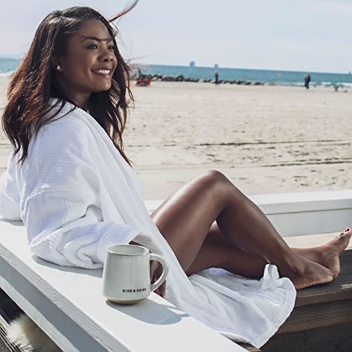 Down Etc Luxury Spa Robe Mountain of Robes™ Collection Ultra Soft Cotton Hotel Bathrobe, One Size Fits Most, Mt. Kilimanjaro- White3