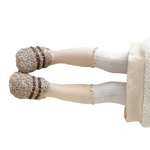 Breathable Terry Loop Hosiery Socks For Girls Toddler Cotton Knee High Ruffle Edge For Autumn Winter Warm Kids Socks4