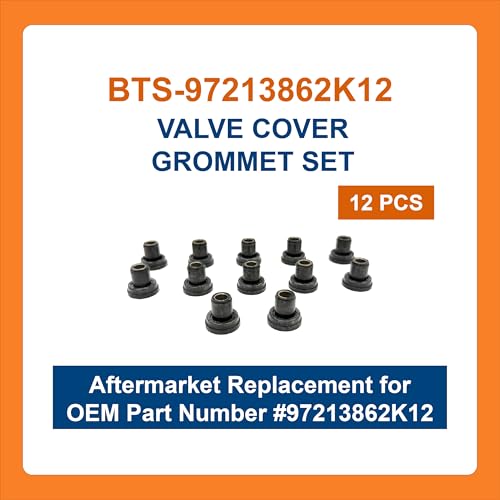 Image of BTS-97213862K12 Valve Cover Grommet Set, Compatible with GM Duramax 6.6L LB7 Engine, 2001-2004, Aftermarket Replacement for OEM 97213862, Aislador de Tapa de Valvula
