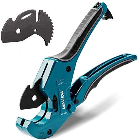 Libraton PVC Cutter 1-5/8. PVC Pipe Cutter. Ratcheting PVC Cutter with Replacement Blade. Plasti...