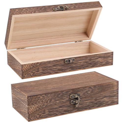 Rdlobu Holzkästchen mit Deckel 2 Stück 20x10x6cm Holzkiste mit Deckel
