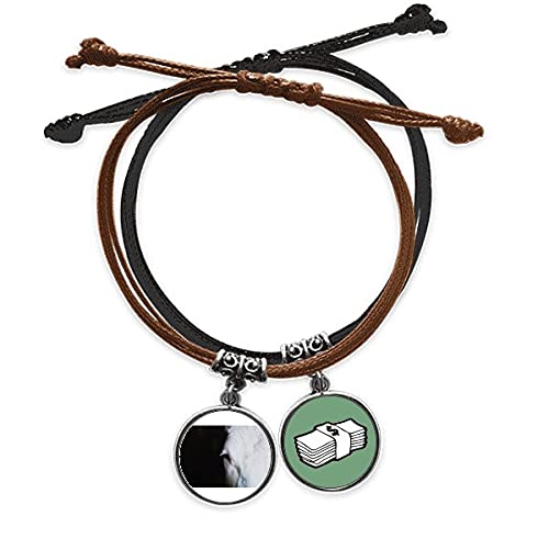 Pulsera cuero hombre de fotografia de organismo animal cadena tejida a mano
