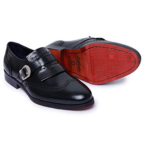 Image of Lethato Men's Wingtip Brogue Kiltie Monk Strap Loafer Dress Shoes
