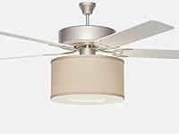 Vista 15 de Kit de pantalla de tambor para ventilador de techo, 100% lino, con adaptador y difusor GRATUITO Se ajusta a kits de luces estándar de ventilador