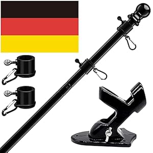 Horse Secret Schwarz Aluminium Fahnenmast mit Halterung