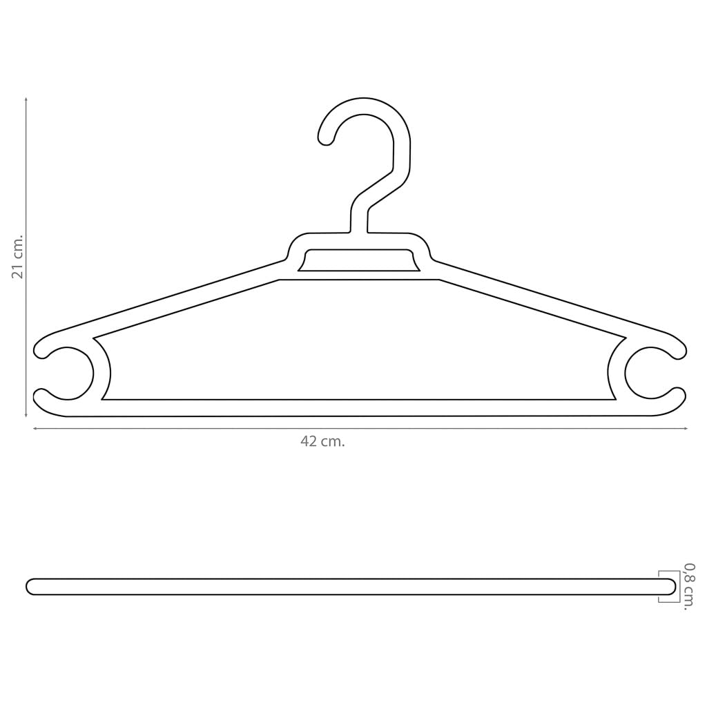 Super Perchas de Plástico Resistentes para Adulto | Color Blanco | Pack 72 Unidades | Tamaño 42x21 cm | Perchas Ligeras y Reforzadas para Abrigos, Trajes y Chaquetas - Fabricado en España