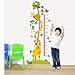 Cartoon żyrafa zielona wysokość mierzy matczyne naklejki ścienne, jeśli dzieci zdejmowane pomieszczenie sztuka naklejka dekoracja ścienna 60 ' 160 cm
