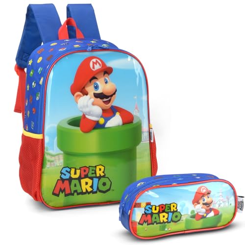 Kit Mochila De Costas Escolar Estojo Super Mário Up4you
