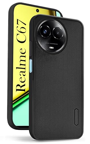 Image of Jkobi Back Cover Case for Realme C67 (Textured Grip Design | Camera Protection | Slim and Light Weight | Soft Touch and Feel | Black)