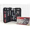 Apollo Tools 56 Piece Compact SAE Auto Tool Set in Zippered Case, Small Mechanic Tool Set for Car Emergency, Motorcycle Repair on the Road, Great for Travel Tool Needs - Red - DT9774