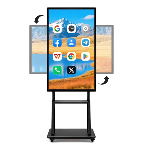 Image of 55 inch Smart Board, Digital Whiteboard Electronic Interactive for Classroom Office Home, Screen Mirroring from Android & iOS for Presention Annotation Live Streaming (with Wall Mount)