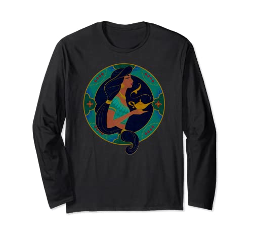T-shirt Jasmine Disney Art Déco en coton doux avec manches longues confortables