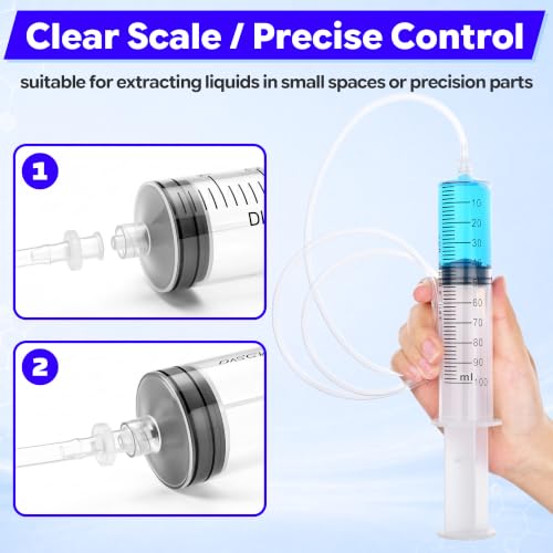 Image of 100ml Luer Lock Syringe with 39 Inch Plastic Tube and Luer Connections