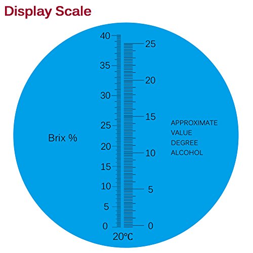 Refractometer For Grape Wine Brewing, Measuring Sugar Content In Original Grape Juice And Predicting The Wine Alcohol Degree, Dual Scale Of 0-40% Brix & 0-25% Vol Alcohol, Wine Making Kit #TOP2