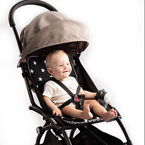 Universal Reversible Stroller Liner, Super Comfy Baby Stroller pad, pram Liner, Reversible Pram and Stroller Liner, Black & White Print