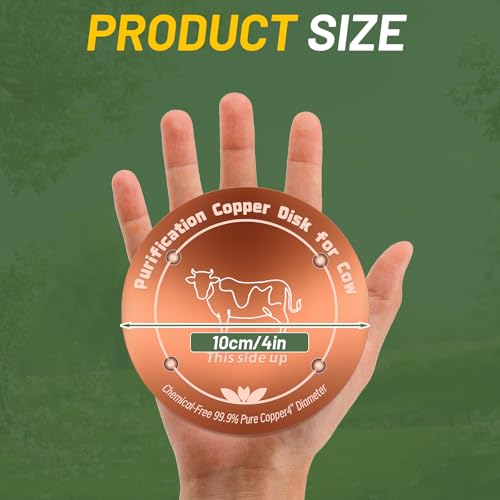HAEZU Copper Disk for Cattle Water Trough|4-inch Diameter,0.6mm Thick|99.99% Pure Copper Disc|Automatic Cattle Water Trough Purification Disk with 4 Point Support|Purify Water All Year Round