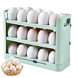 Uoqpty Portahuevos para | Bandeja Ahorradora De Espacio Con Asas - Organizador de Huevos de Refrigerador Almacenamiento de Encimera | Para Congelador Encimera Despensa Armario Camping Apartamento Casa