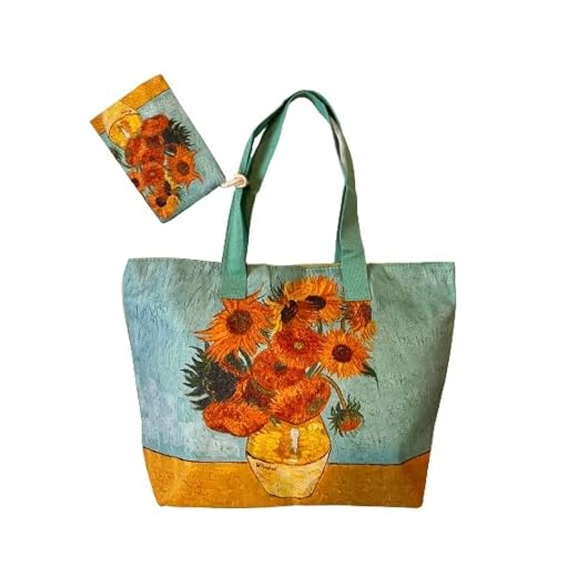 Desconocido Bolso Playa Piscina Pinturas Van Gogh, Klimt, con Regalo Bolsita para Movil Cremallera 56x36 cm (Verde-Amarillo), L
