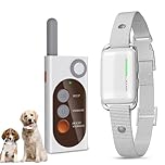 Anti Bark Collars for Dogs - 3000FT Dog Training Collar with Remote, Three Training Modes Recording Capability Rechargeable IP67 Waterproof Bark Collar for Small to Large Dogs (5-120Lbs) (White)