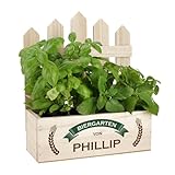 Herz & Heim® Geburtstagsgeschenk für Männer - Holzkiste ohne Deckel mit Personalisierung, Biergarten Geschenk oder Kräutergarten Geschenk, 23 x 27 x 10,5 cm