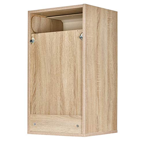 SIMMOB Meuble Cuisine Chêne Rideau Alu Blanc ou Noir 2 Etagères L 40 H 72 P 35 cm - Noir