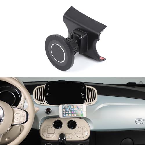 YinanIutos Soporte para teléfono móvil compatible con Fiat 500 (modelo a partir de 2007), con rótula giratoria 360°, soporte magnético para teléfono móvil Air Vent para iPhone Samsung