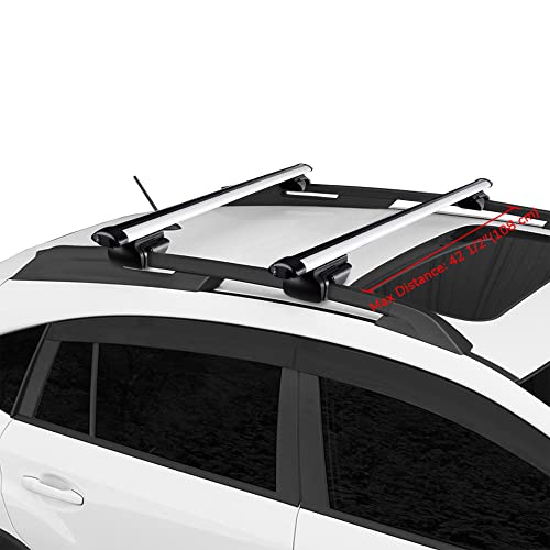 Yescom Universal Roof Rack 48" Aluminum Cross Rail Bar Car Top Luggage Cargo Crossbar Carrier Adjustable Clamp Suv Lockable 1 Pair 150Lbs Capacity #TOP4