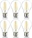 Produktbild Amazon Basics Warmweiß LED-Leuchtmittel, Edison-Sockel E27, 7 W (entspricht 60-W-Glühbirne), nicht dimmbar, klares Filament, 6er-Pack