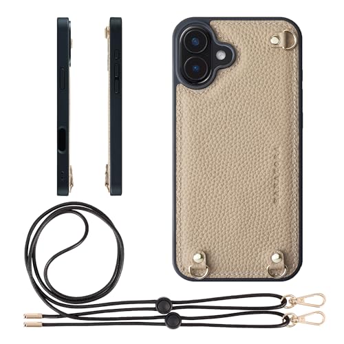 HANATORA for iPhone 16Plus �P�[�X MagSafe �Ή� �{�v �ϏՌ� �o���p�[�^ �X�}�z�P�[�X �X�}�z �V�����_�[�X�g���b�v �t�� �V�������N���U�[ �M�t�g �}�O�Z�[�t�Ή� �O���[�W�� D3GZ-16Plus-Grege