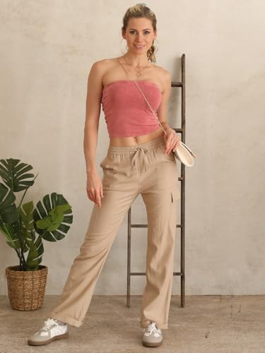 Image of MixMatchy Women's 3 Pack Tube Top Built-in Bra Strapless Ruched Bandeau