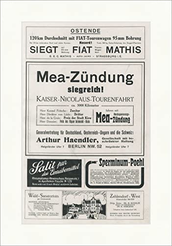  Kunstdruck Pubblicità FIAT Tourenwagen MEA Accensione Kaiser Nicolaus Faksimile SP 087