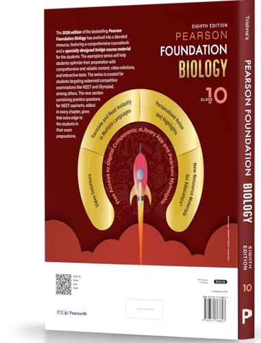 Image of Pearson'26 Foundation Biology Class 10|For NEET, NTSE & Olympiad Exams |NEET Practice Questions|Free 12 Online Assessments, 49 Video Solutions & 12 Tests via Pearson MyInsights & elibrary|8th edition