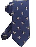 HAWSON Mallard Wooden Duck Ties for Men, Cool Navy Waterfowl Hatl Necktie, Hunting Fishing Gifts for Hunter Gear Stuff