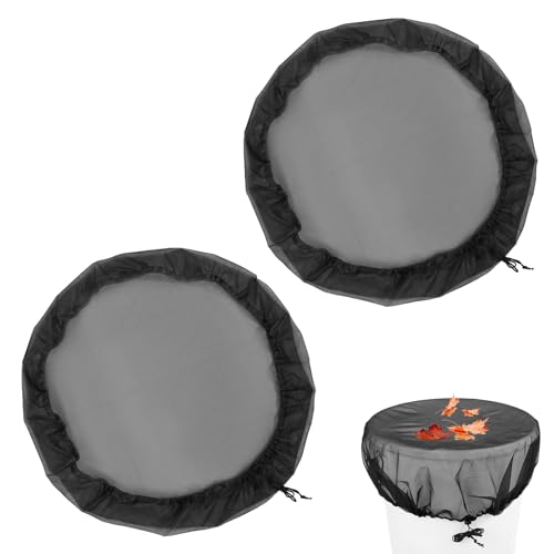 2 Pcs Rain Barrel Cover, 95cm Diameter Mesh Cover for Rain Barrels, Reusable Drawstring Fine Mesh Screen for Outdoor Garden, Preventing Leaves and Debris