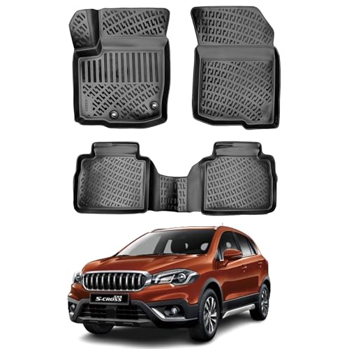 Floor Mats for Suzuki S-Cross 2022-2024 Front & Rear Car Mat Set, Black