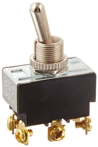 NSI 78270TS Toggle Switch, Maintained Contact and Multiple Pole, On-On Circuit Function, DPDT, Brass/Nickel Actuator, 20/10 amps at 125/250 VAC, Screws Connection