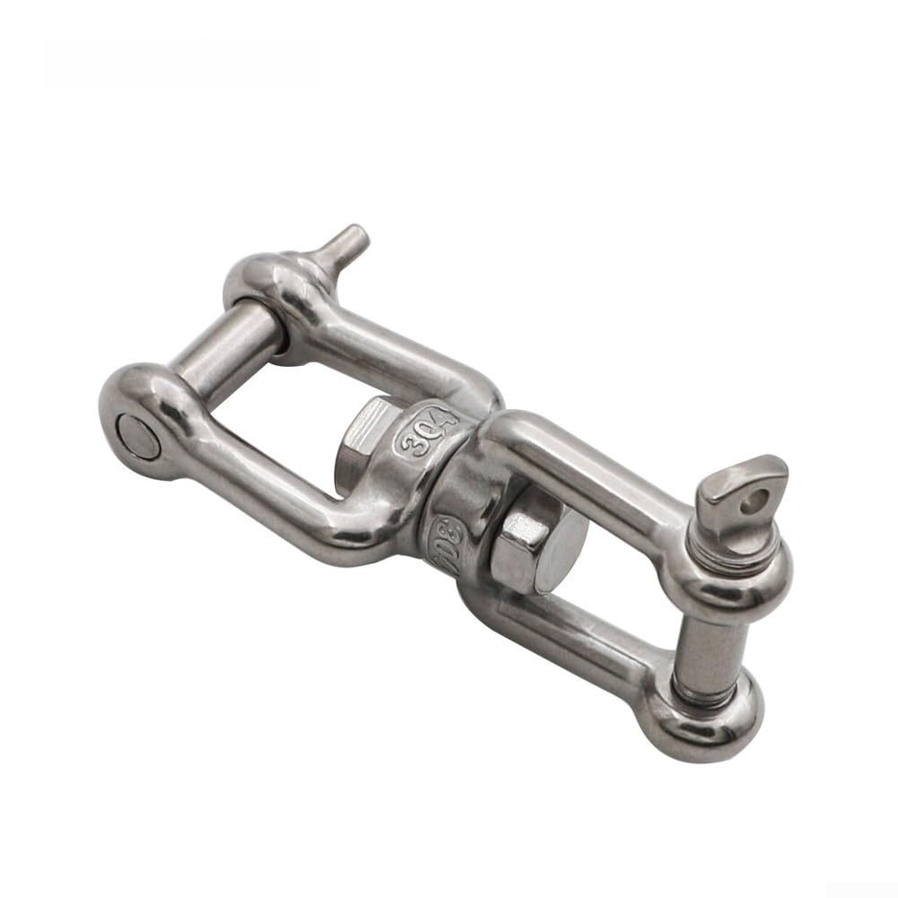 Honseadek Anello di collegamento girevole in acciaio inossidabile, hardware per sartiame marino con gancio rotante a scatto per catena di ancoraggio per barche, clip di sollevamento resistente, (20 mm